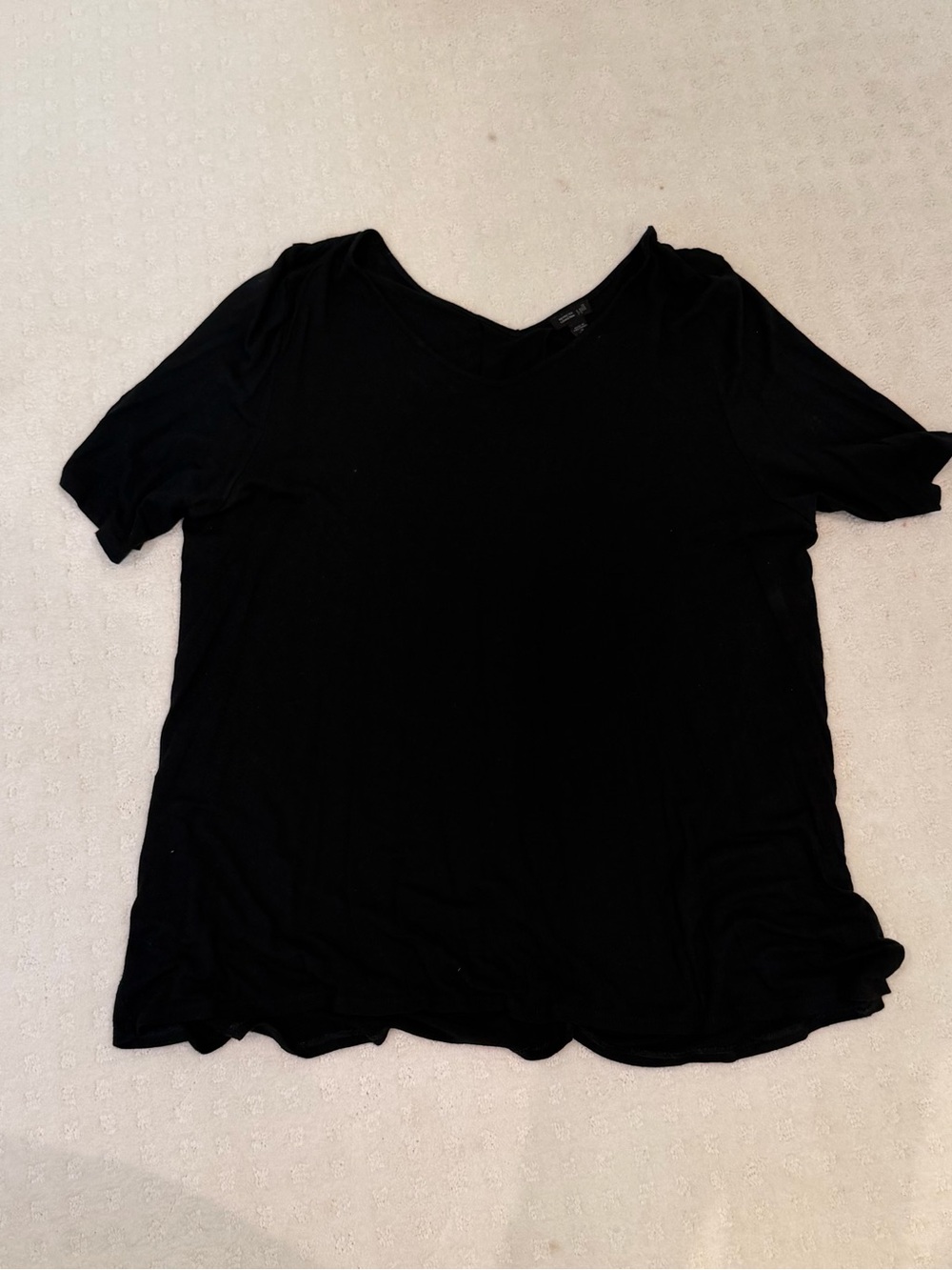 J. Jill womems XL Black Short Sleeve V-Neck Tee